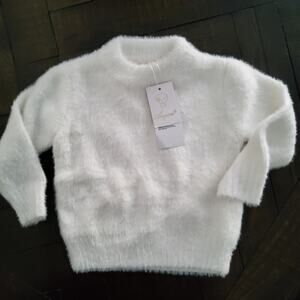 Angou Baby 24-Month Faux Angora Crew Neck Sweater in Cream